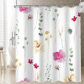 Lerores Shower Curtain – Pink & Green Anti-Mould Polyester, 180x200cm