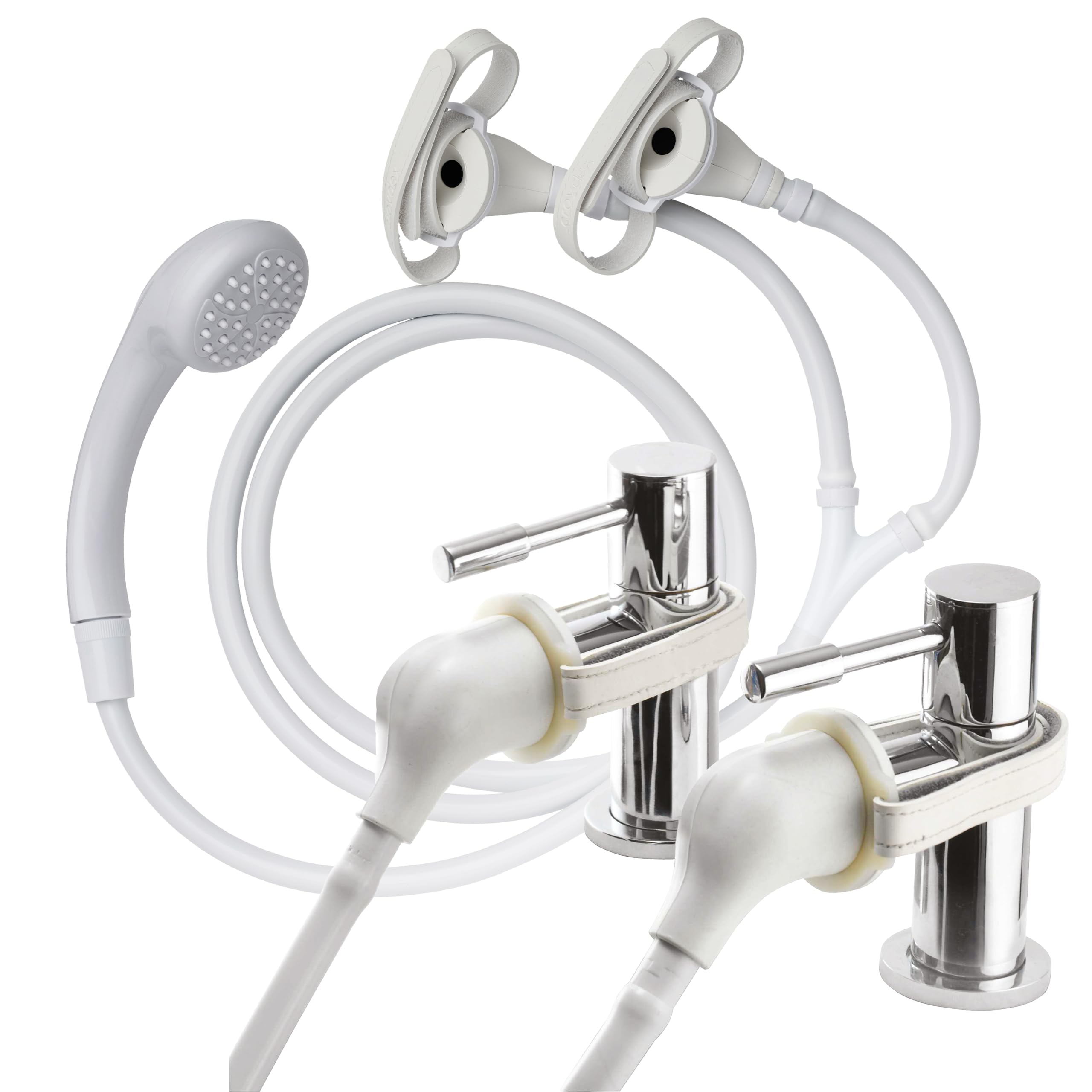 Croydex Secura Push On Shower Head and 1.75m Hose for Bath Taps