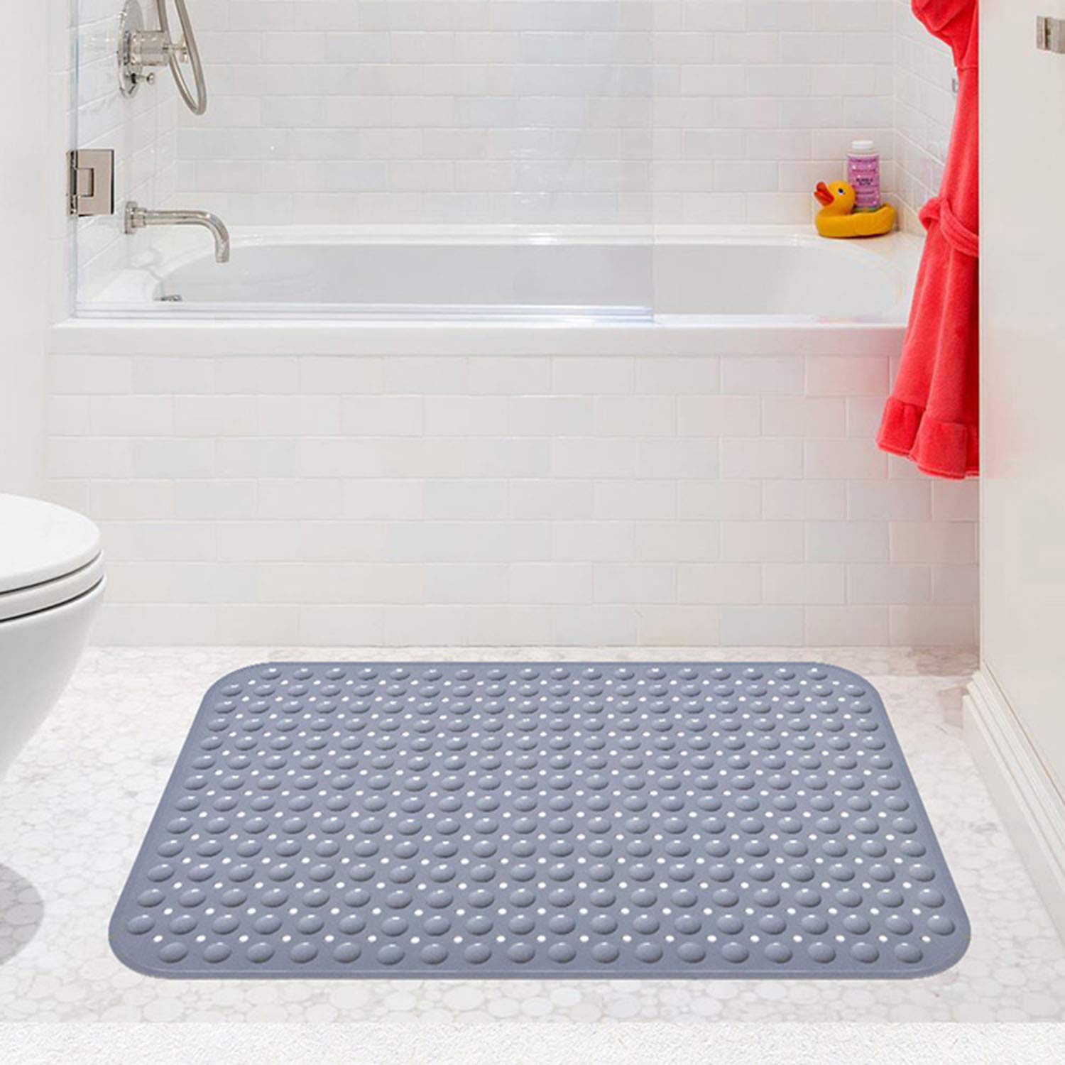 Bathsafe Extra Wide 90x60CM Non-Slip TPR Bath Mat with Suction Cups