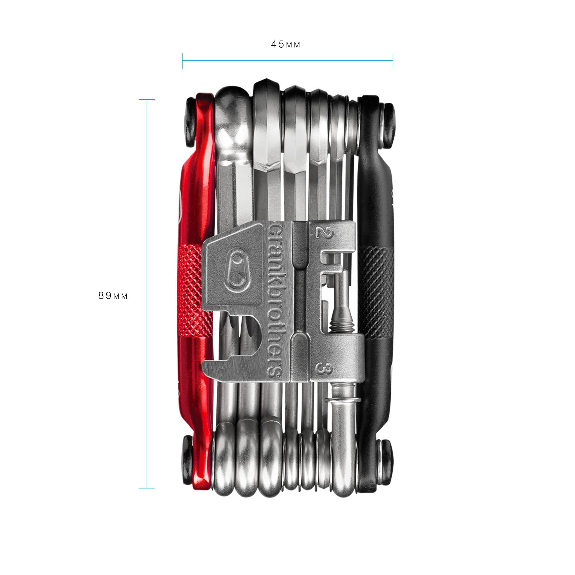 Crankbrothers Multi-19 Bicycle Multi-Tool – 19 Functions, Black/Red