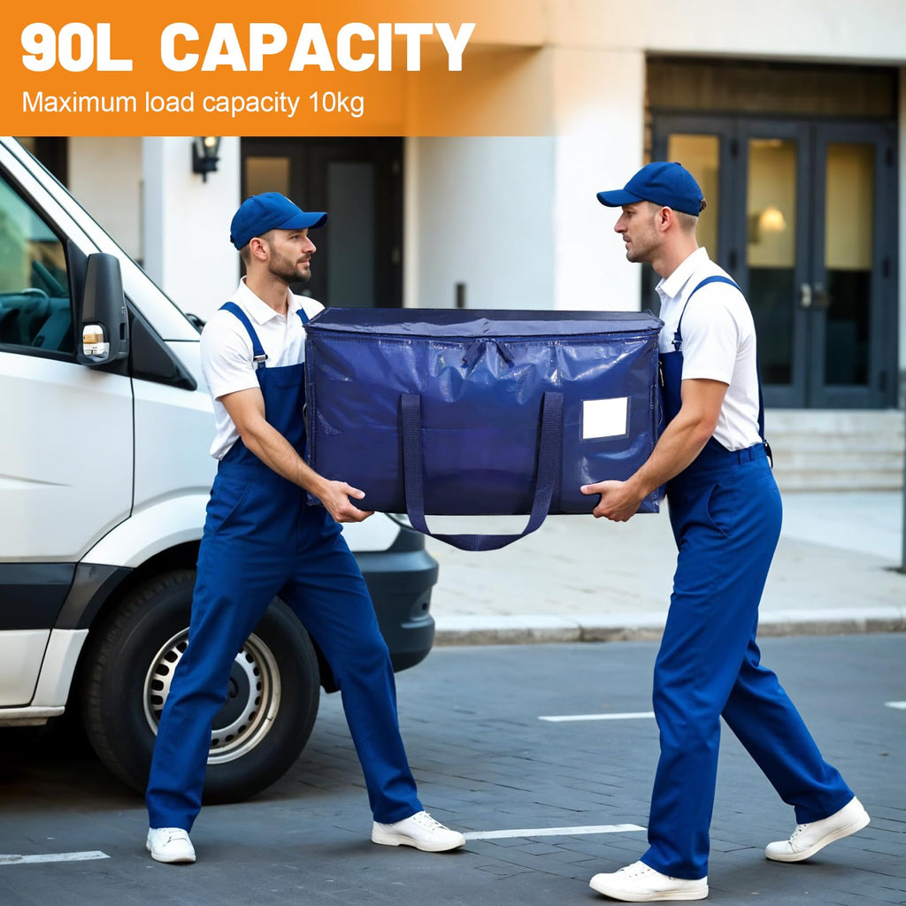 3 Pack 90L Moving Bags with Wrap-Around Handles and Reinforced Bottom, Blue - image 5