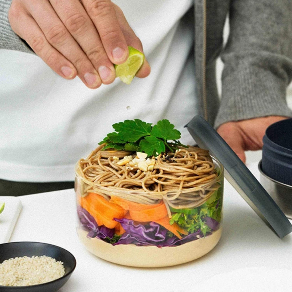 Black+Blum Glass Lunch Pot – 750ml Leak-Proof Meal Prep Bowl, Almond