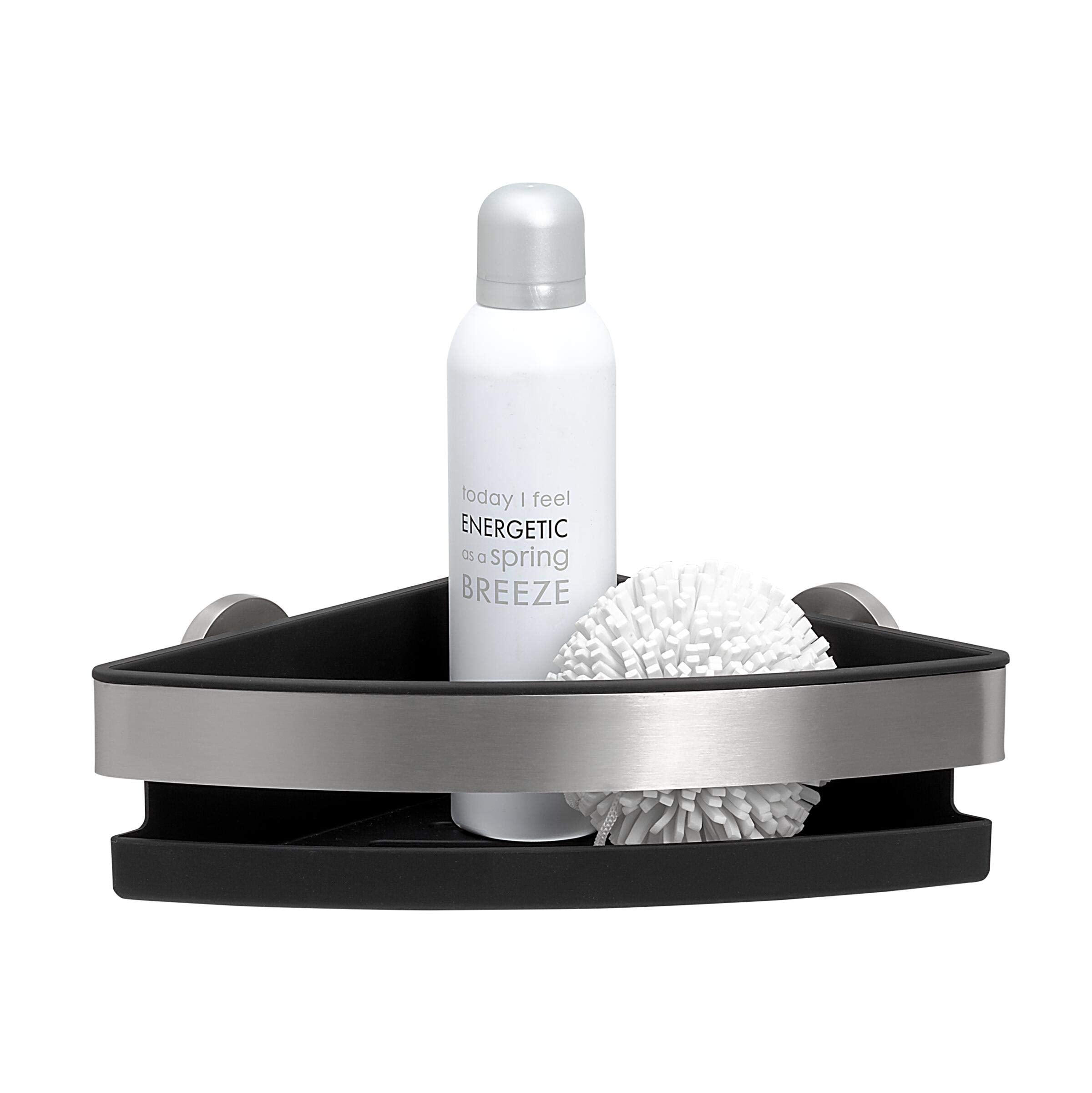 Tiger Noon Corner Shower Basket – Brushed Stainless Steel Organizer