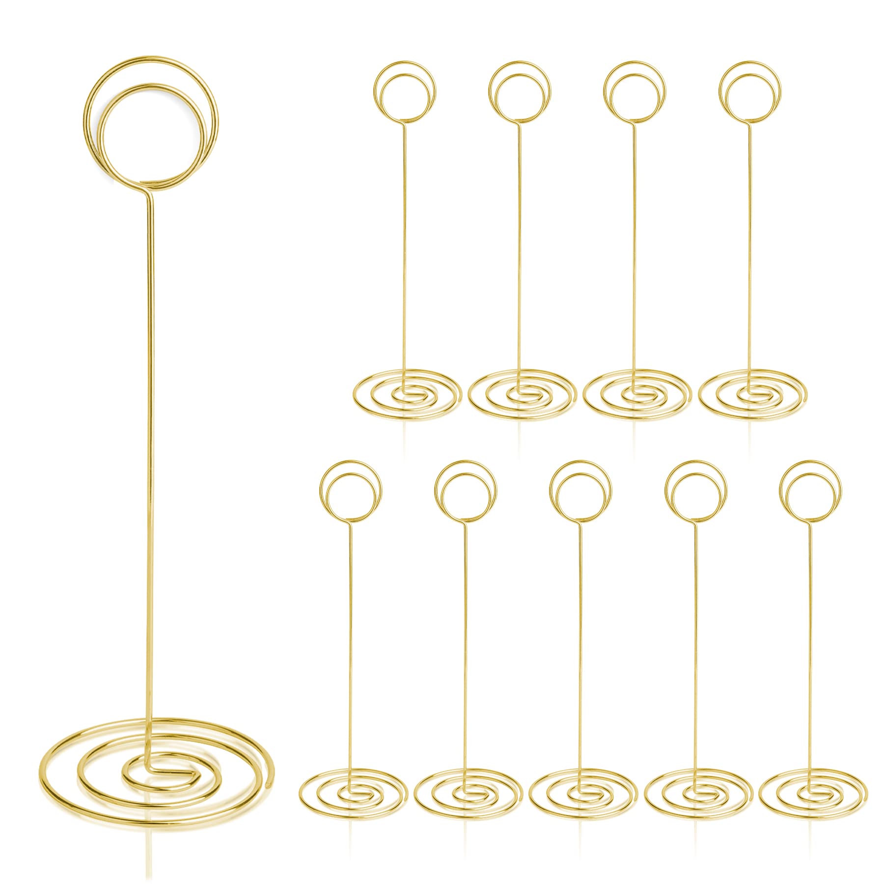 HomWanna Table Number Holders | 8.75" Tall Gold Place Card Stands - 10 Pcs