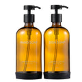 Janxin Set of 2 Glass Soap Dispenser 500ml | Stainless Steel Pump