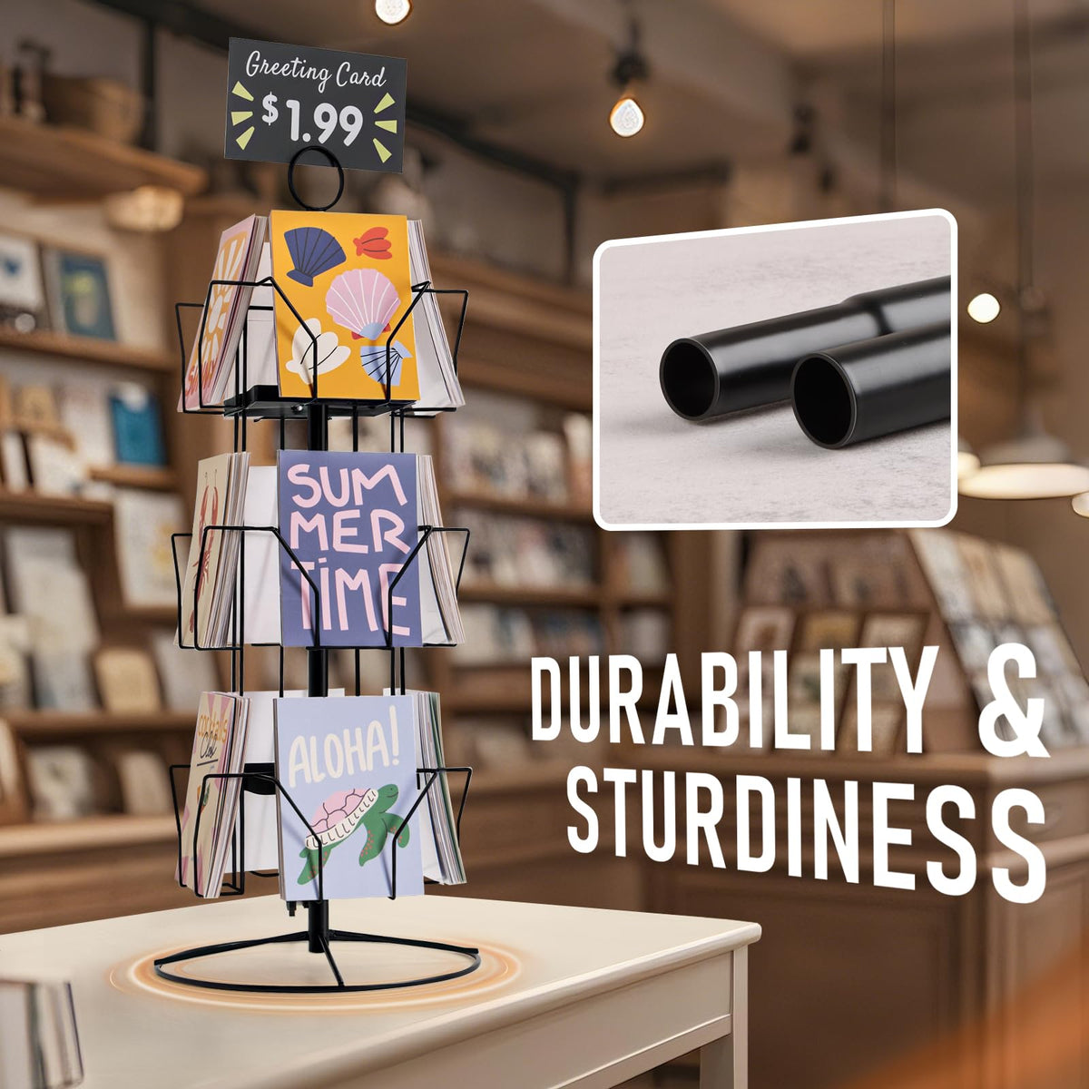 ANBOXIT Greeting Card Display Stand Rotating Rack Holder - image 2