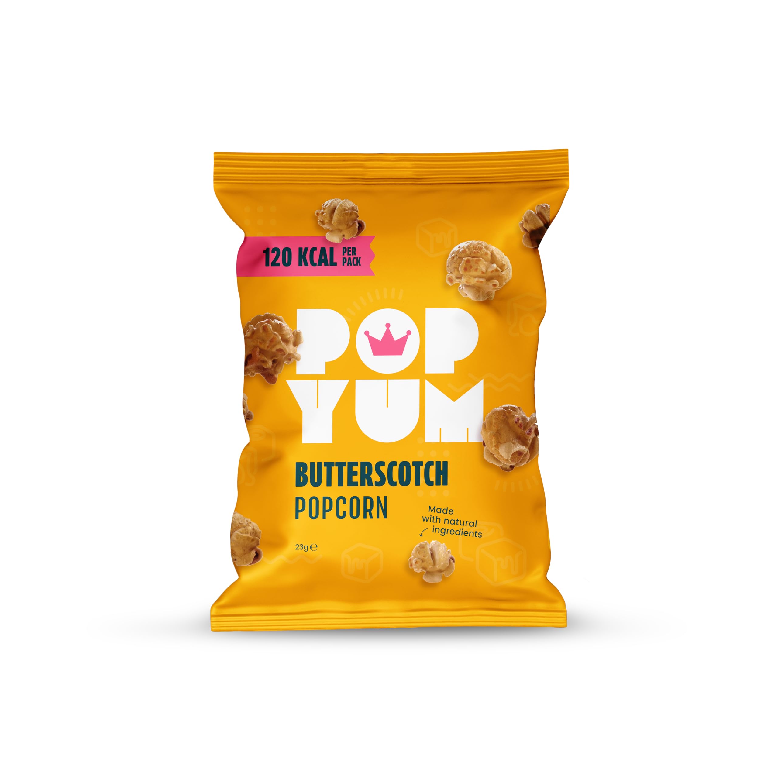 POPYUM Butterscotch Popcorn - 12-Pack (23g) Vegan & Gluten-Free Snacks