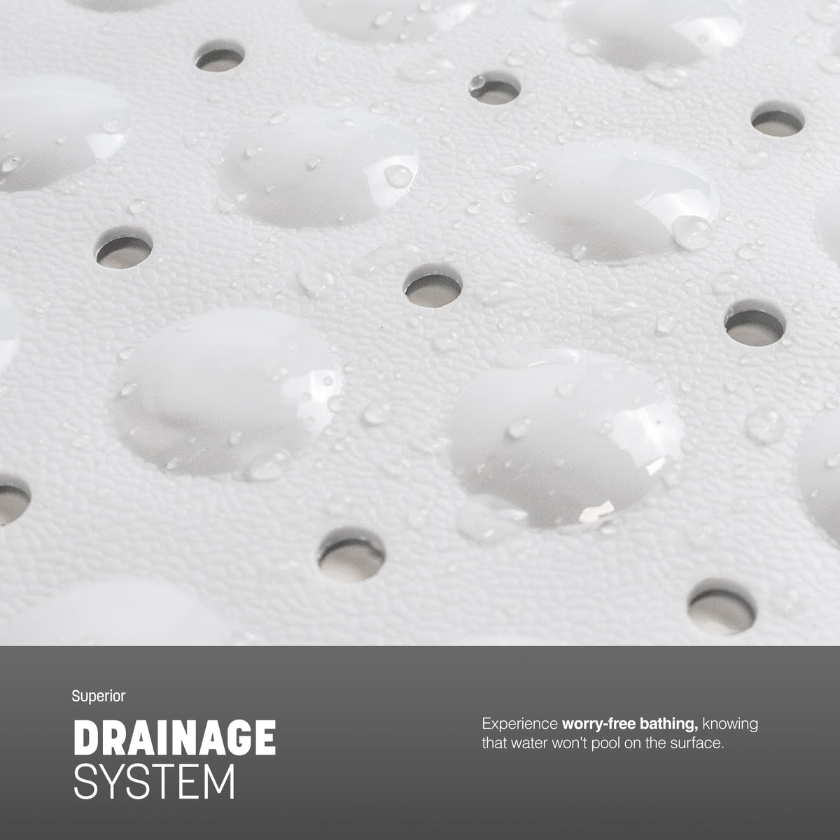 KEPLIN Premium Non-Slip Bath Mat - 200 Suction Cups, BPA, Latex Free, Mildew Resistant, Machine Washable - Safe