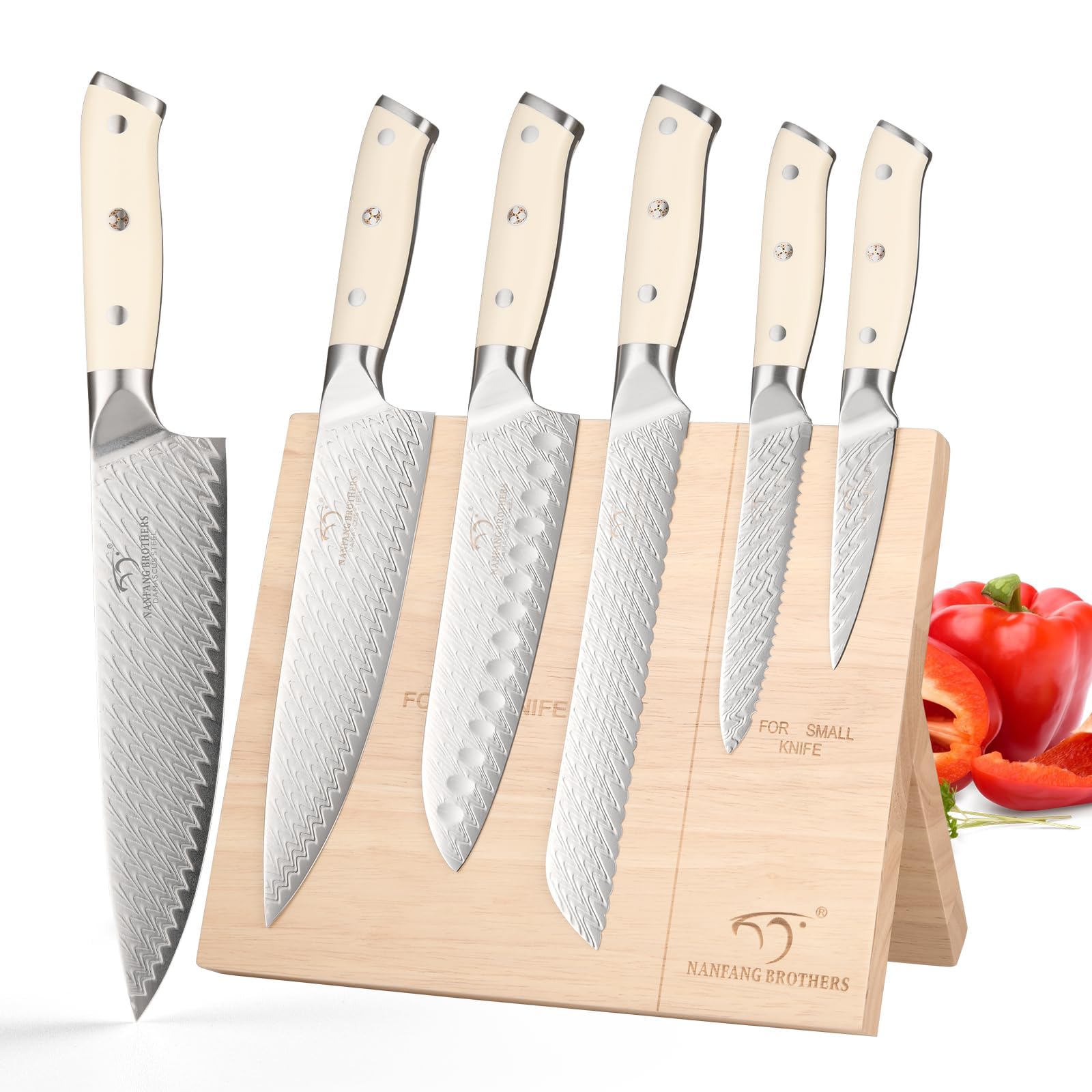 Nanfang Brothers 6-Piece Damascus Kitchen Knife Set | VG10 Steel