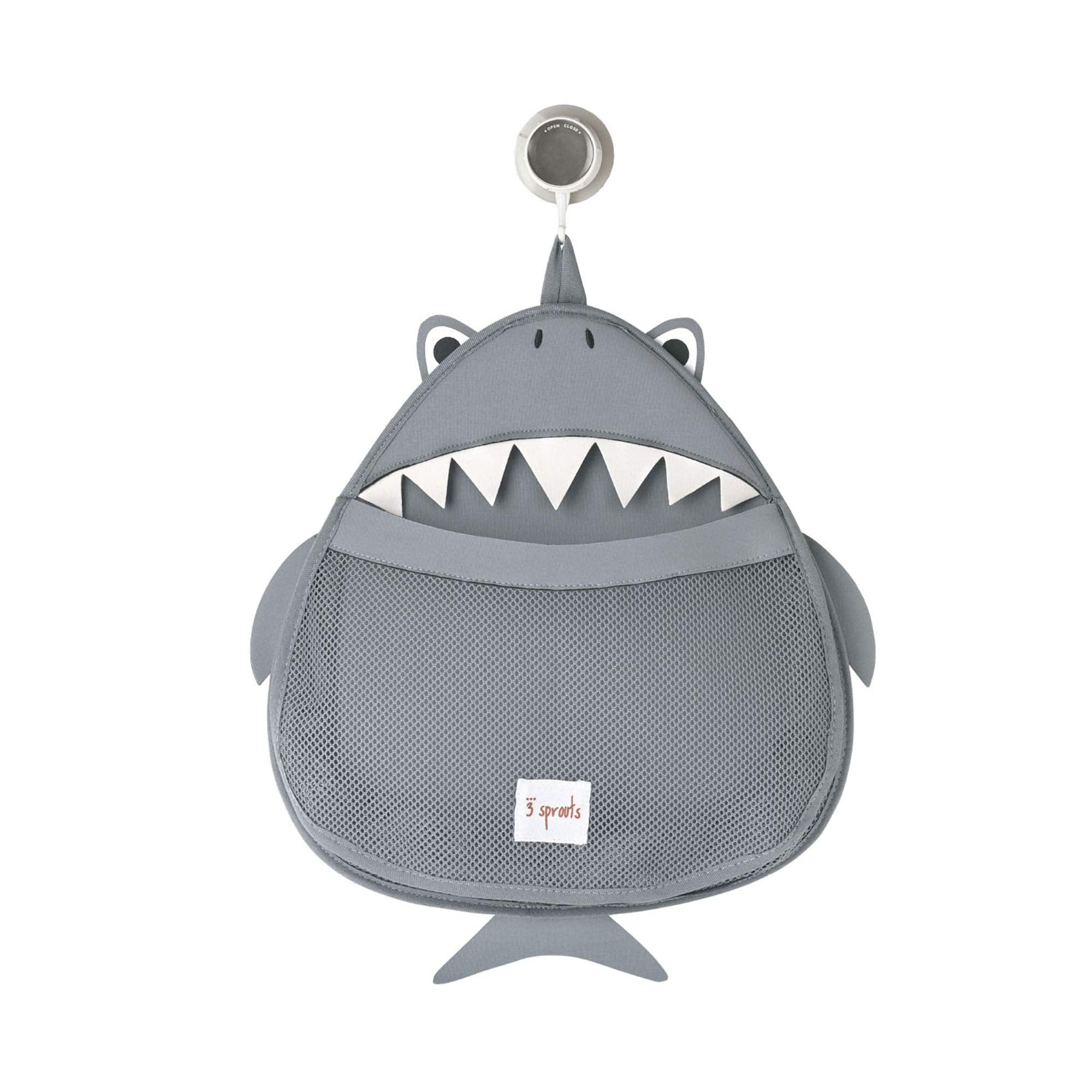3 Sprouts Bath Storage Caddy – Mesh Toy Organizer for Baby & Kids, Shark