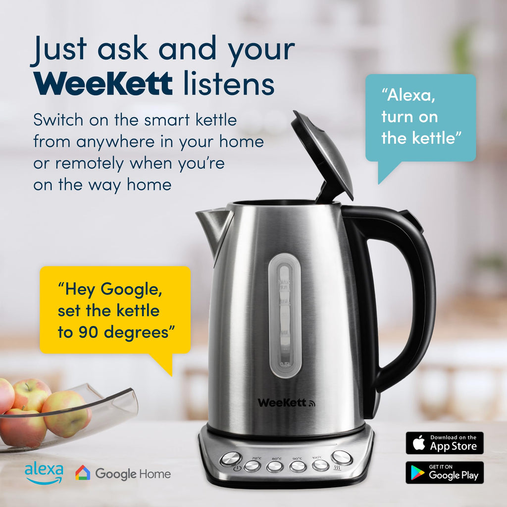 WeeKett Smart Kettle | 1.7L Voice Control Stainless Steel Electric Kettle