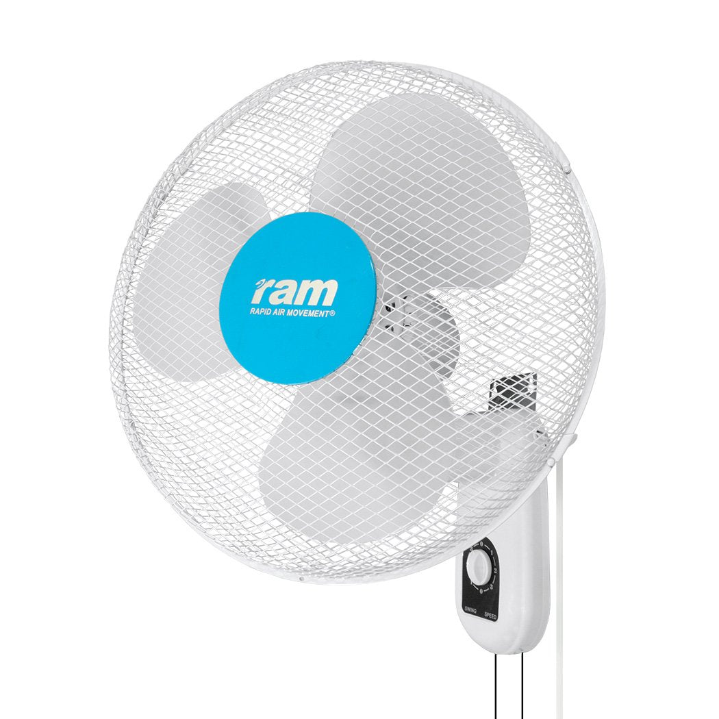 RAM 16" 400mm Wall Mounted Oscillating Fan – 3 Speed Hydroponics Cooling