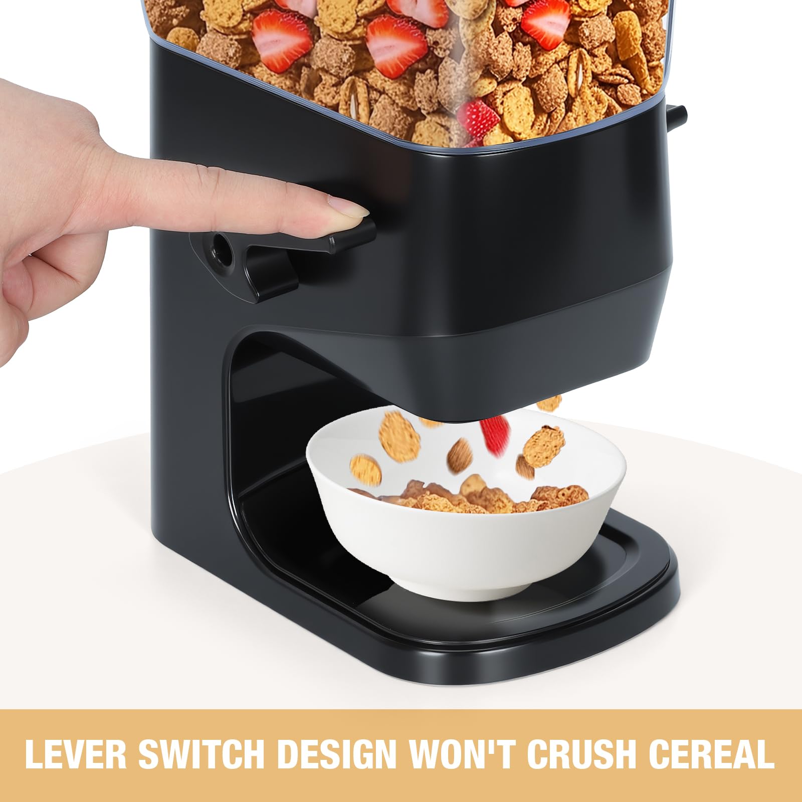 Tokokimo Double Cereal Dispenser | 6.4L Dry Food Storage Container – Black