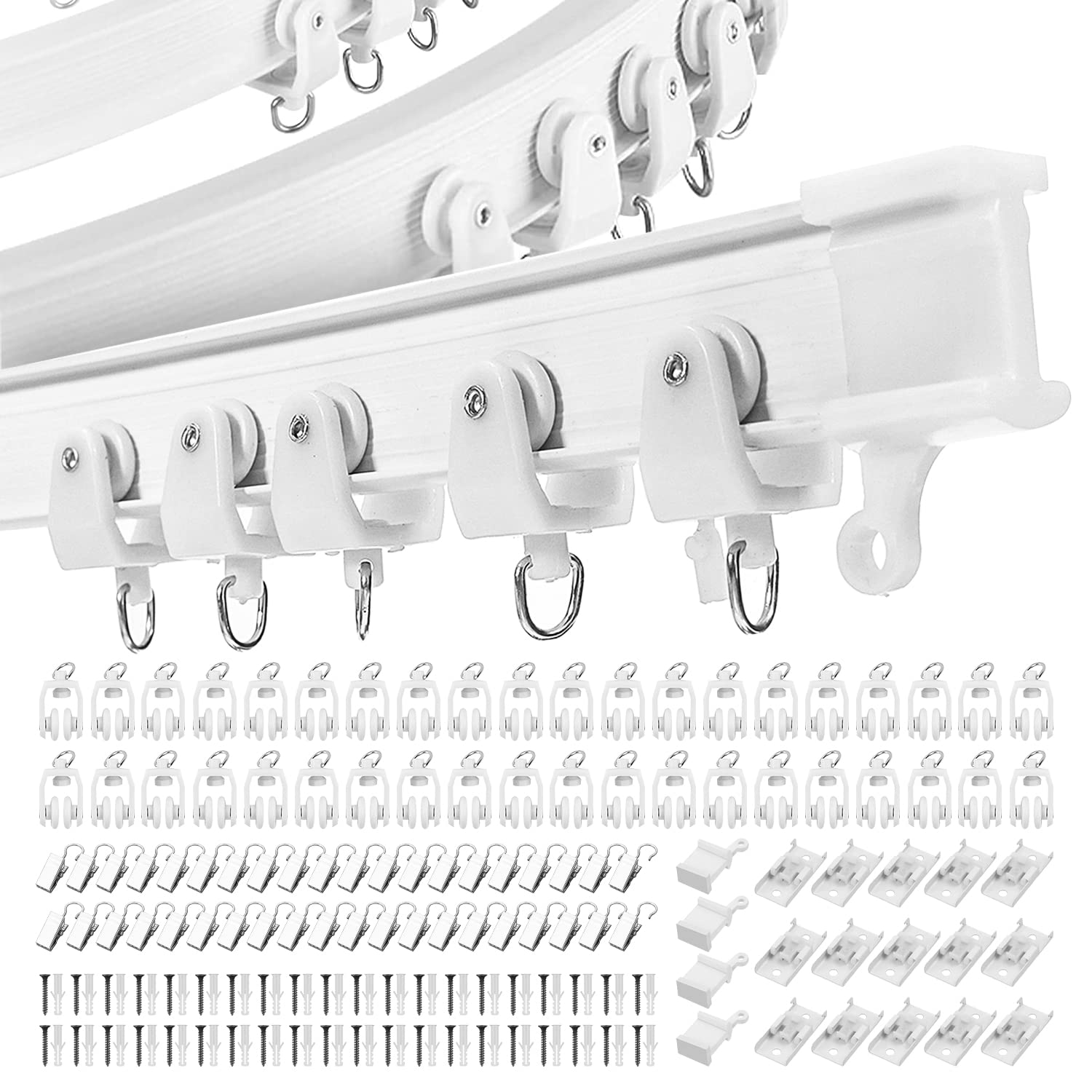 MaxAwe 5M Flexible Ceiling Curtain Track – Bendable Rail for RV & Room Divider