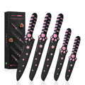 MEOWKIT 5-Piece Kitchen Knife Set – Non-Stick Cat Paw Handle (Black/Pink)