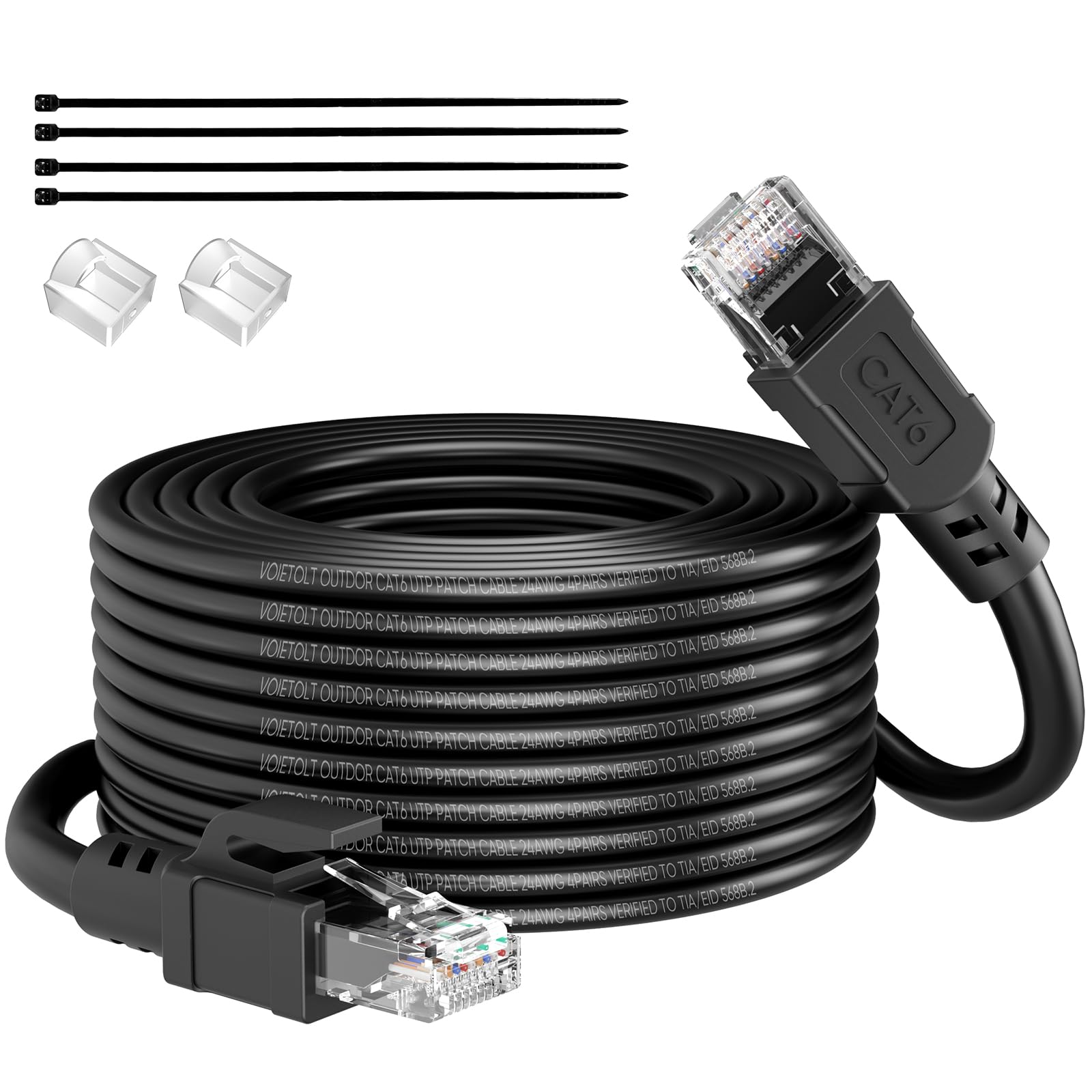 VOIETOLT Cat 6 Outdoor Ethernet Cable 30m – 10Gbps Direct Burial