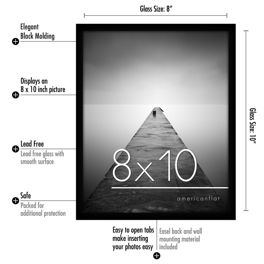Americanflat 8x10 Black Picture Frames | Set of 6 Gallery Wall Frames