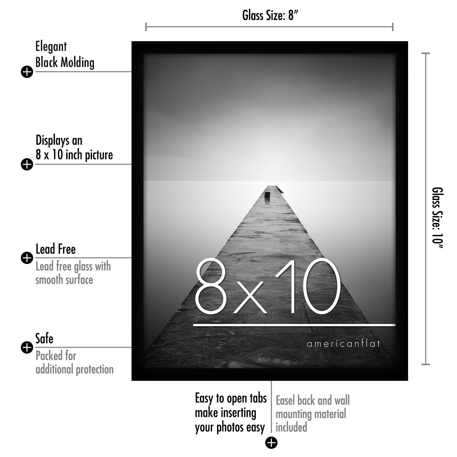 Americanflat 8x10 Black Picture Frames | Set of 6 Gallery Wall Frames