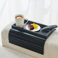 LOVYANXUE Bamboo Sofa Arm Tray, Anti Falling Couch Arm Tray Table, Foldable Couch Armrest Table, Portable Sofa Armrest Trays Cup Holder for Drink - image 1