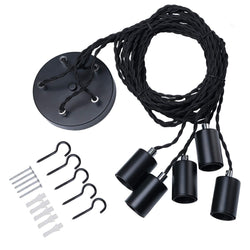 5-Light Spider Pendant Light – Black Retro Industrial Cluster