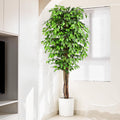 Keeplush 7ft Artificial Ficus Tree | Large Silk Plant with Natural Trunks
