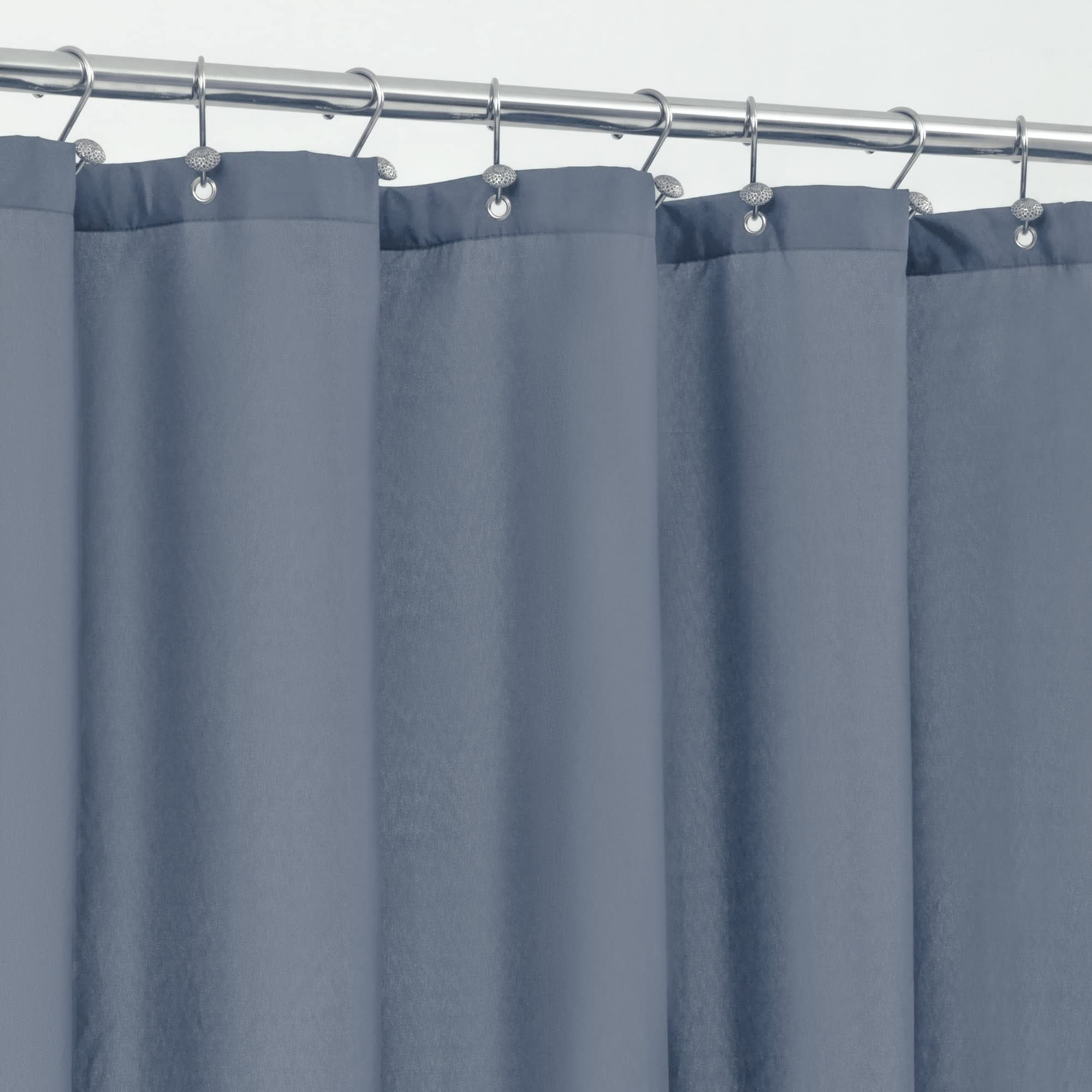 Alyvia Spring Blue Fabric Shower Curtain Liner | Waterproof & Weighted