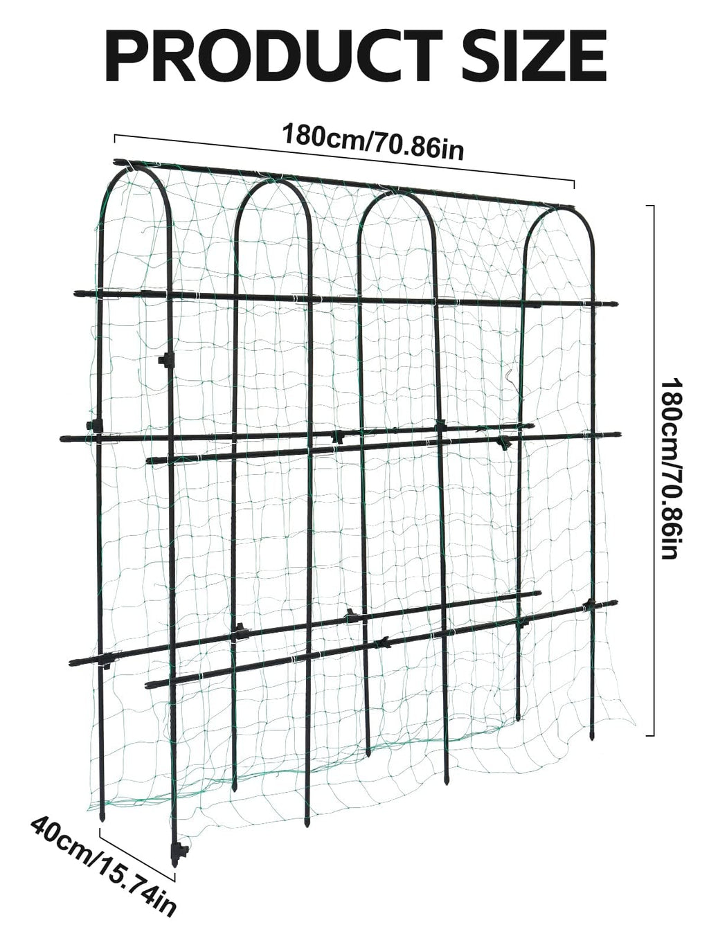 Kalolary 6x6ft Garden Cucumber Trellis – U-Frame Rustproof Metal Plant Support