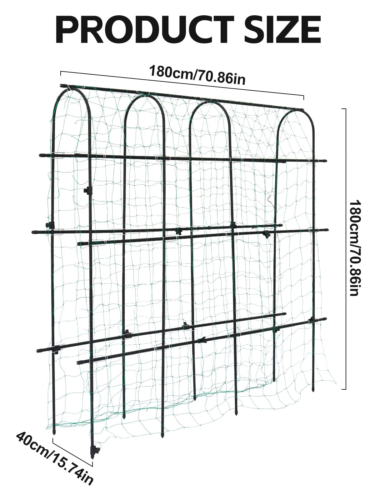 Kalolary 6x6ft Garden Cucumber Trellis – U-Frame Rustproof Metal Plant Support