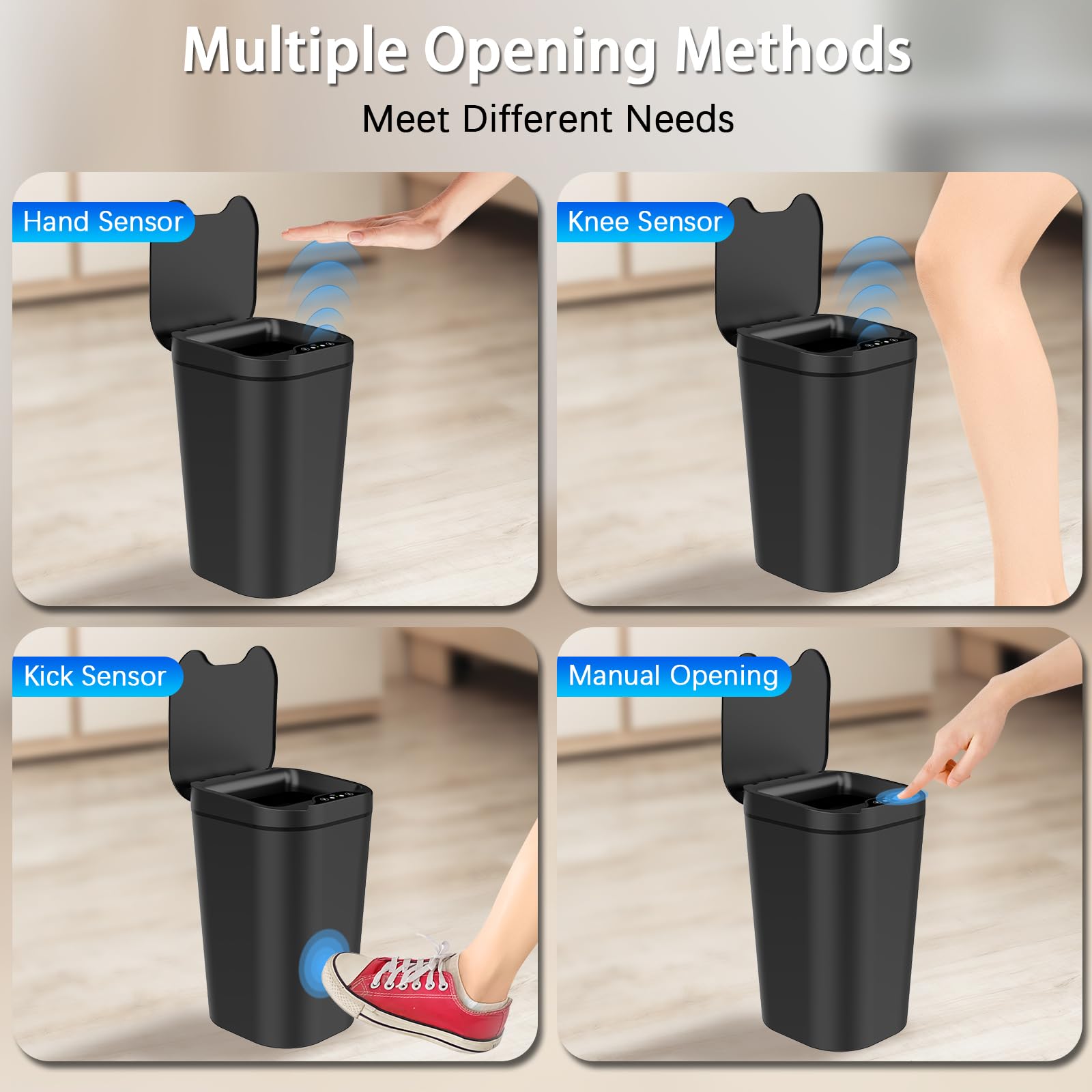 Kssvzz 2-Pack Smart Sensor Trash Can – 2.5 Gallon Slim Waterproof Bin