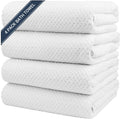 HOMEXCEL Microfiber Bath Towel Set - 4 Pack Ultra Soft Quick Dry White