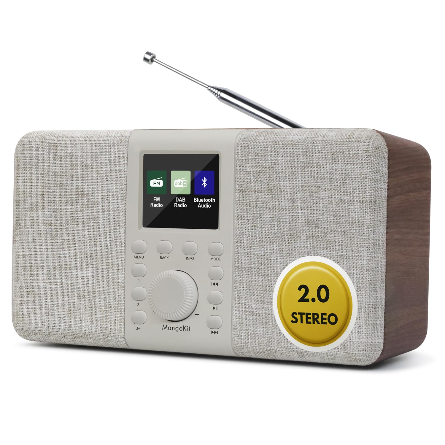 MangoKit MD5 Portable DAB/DAB+ Digital Radio with Bluetooth – Walnut