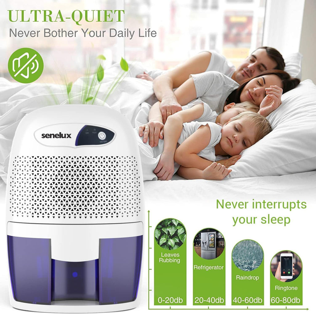 Senelux Mini Portable Air Dehumidifier – 500ml Quiet Moisture Absorber