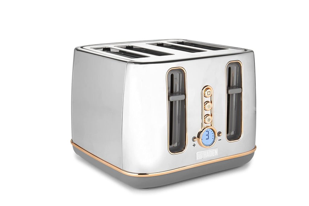 Haden Dorchester 4 Slice Digital Toaster – Chrome & Rose Gold Finish