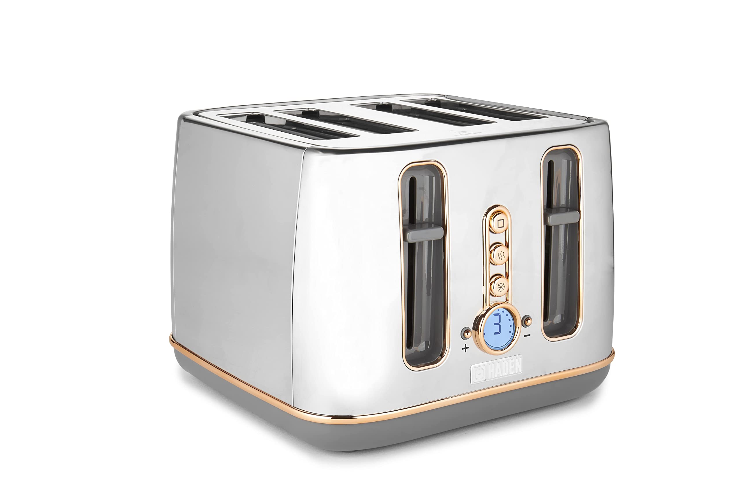 Haden Dorchester 4 Slice Digital Toaster – Chrome & Rose Gold Finish