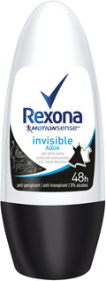 Rexona Invisible Aqua Women Deodorant Roll-On – 48h Protection (6 x 50ml)