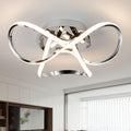 Aurolite AL1015D LED Chrome Semi Flush Ceiling Light | Dimmable Swirl