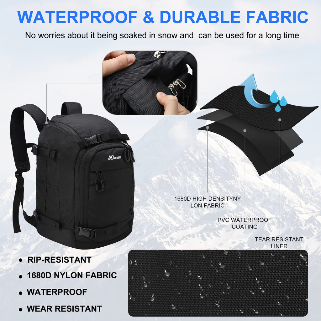 50L Ski Boot Travel Backpack | 1680D Waterproof Nylon Bag