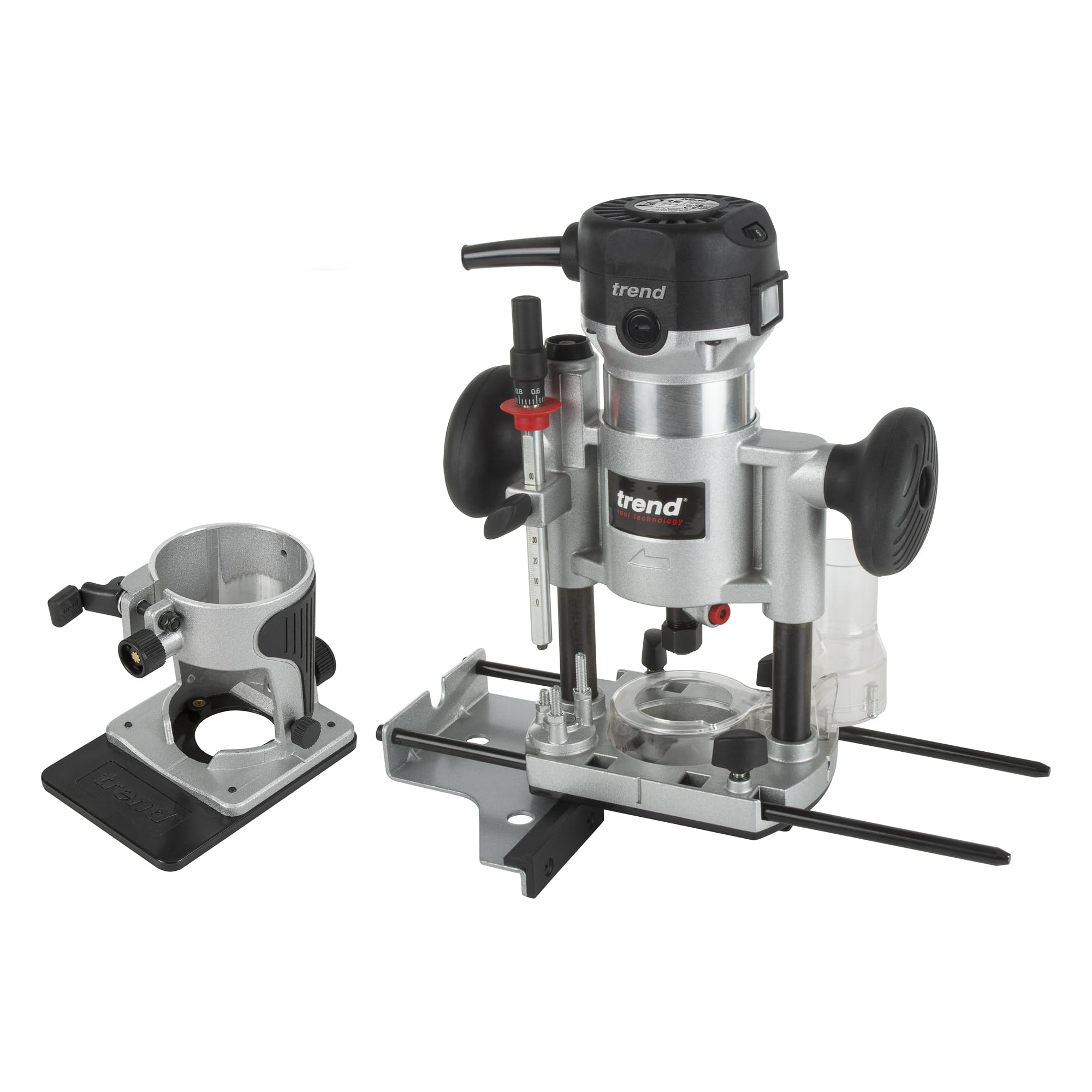 Trend T1 Dual-Base Trim & Plunge Router - 1/4 Inch 710W Woodworking Tool