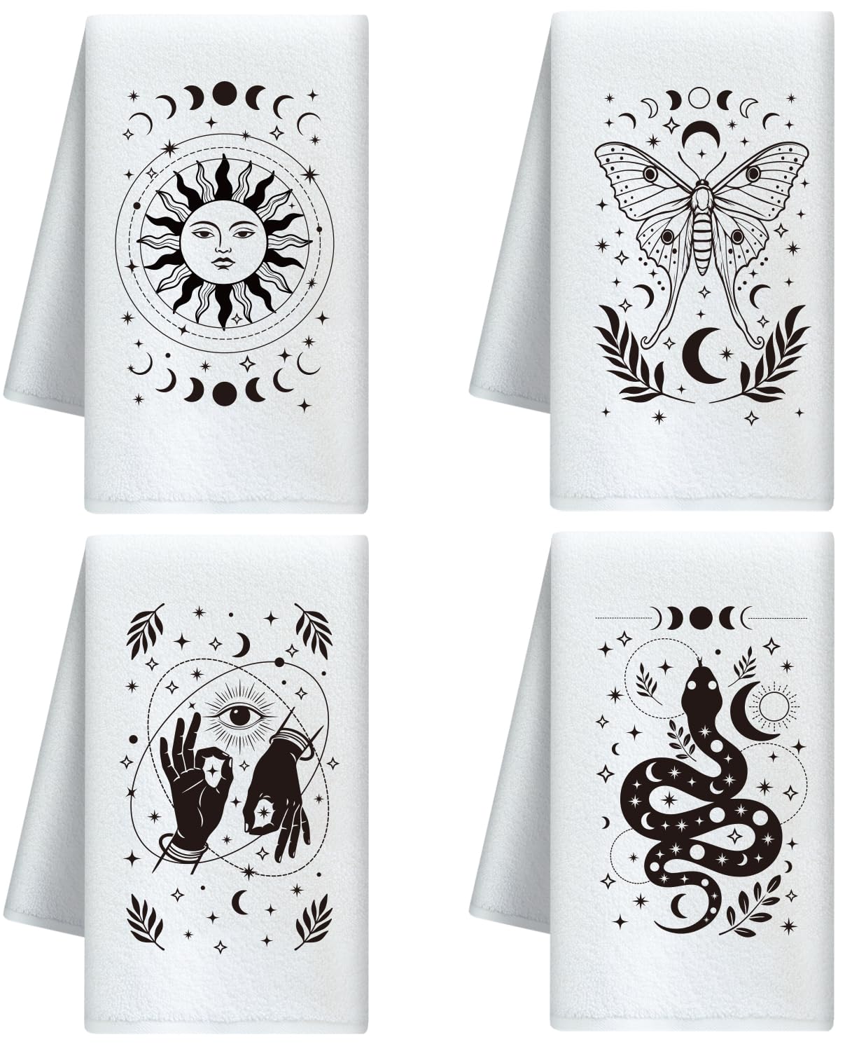 CUTHOLLOW Divination Microfiber Kitchen Towels – 4 Pack, 60x40cm