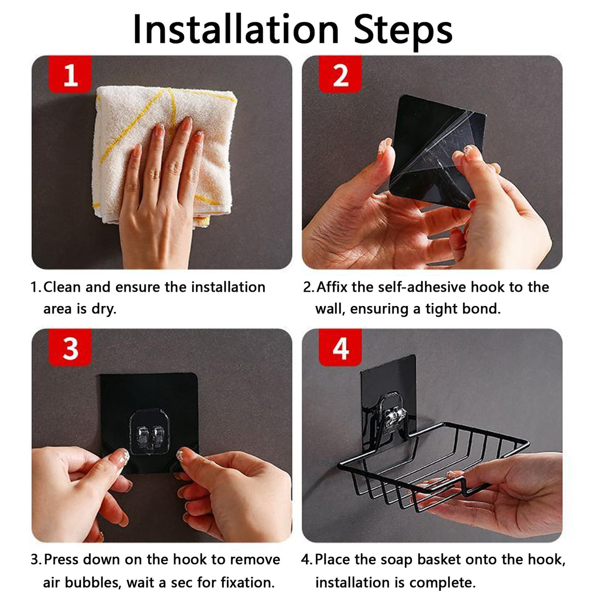 2-Pack Self-Adhesive Soap Dish Holder Soap Basket - Wall Mounted Stainless Steel Soap and Sponge Holder - image 4