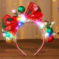 LED Christmas Headband – Light Up Bow & Ball Hair Accessory