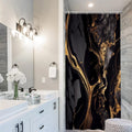 Uiiooazy Black Gold Marble Shower Curtain | Waterproof Polyester Fabric