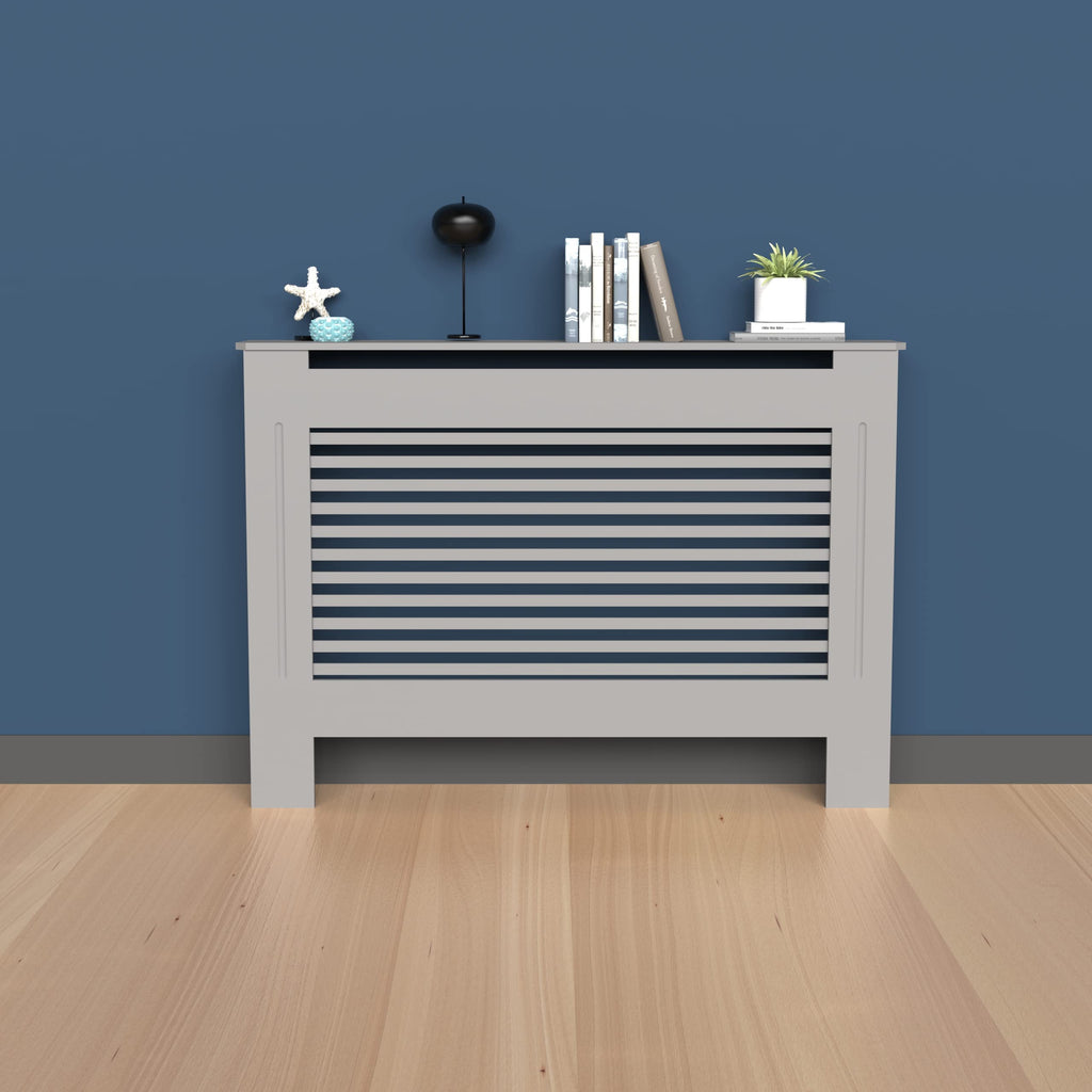 FATIVO Grey Radiator Cover – 92cm Tall Modern MDF Wood Heater Cabinet