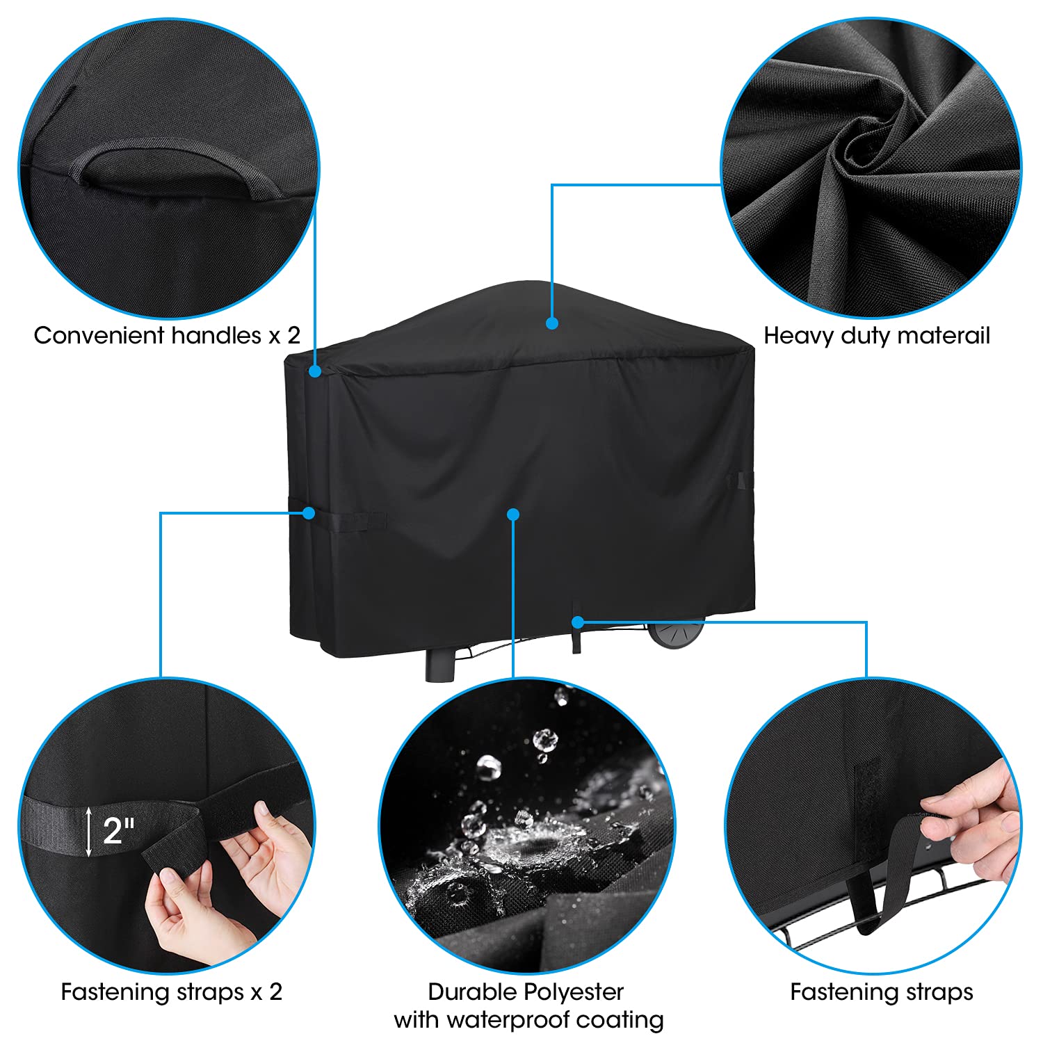 Unicook 57-Inch Waterproof Grill Cover for Weber Q2000 & Q3000 Series