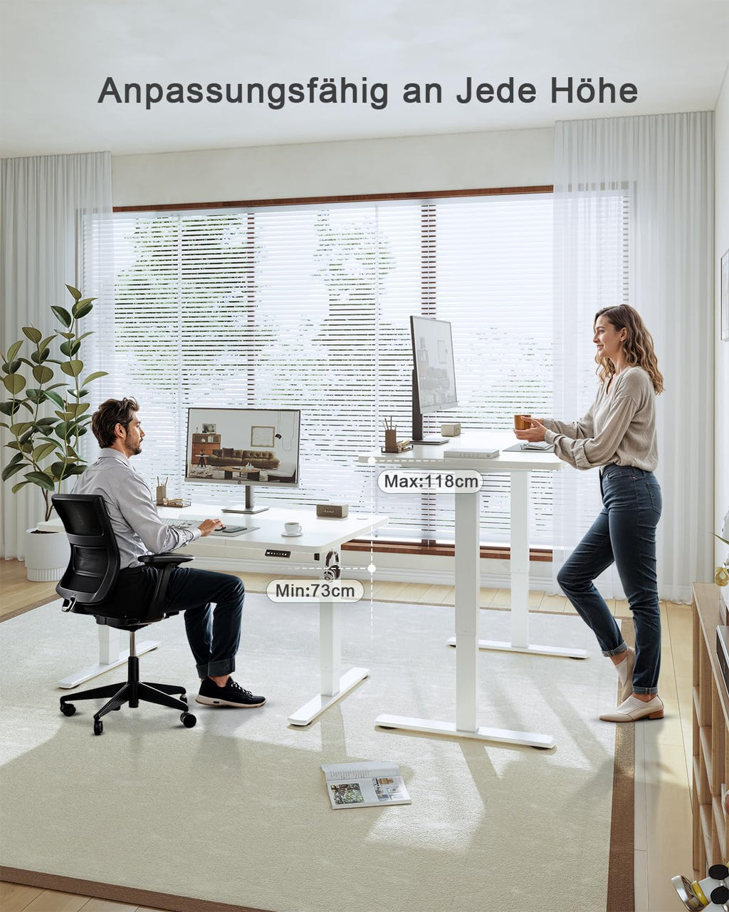 JUMMICO 80x60cm Electric Standing Desk with USB Charging Height Adjustable Desk with Sedentary Reminder Stand Up Desk with Splice Board for Home - image 5