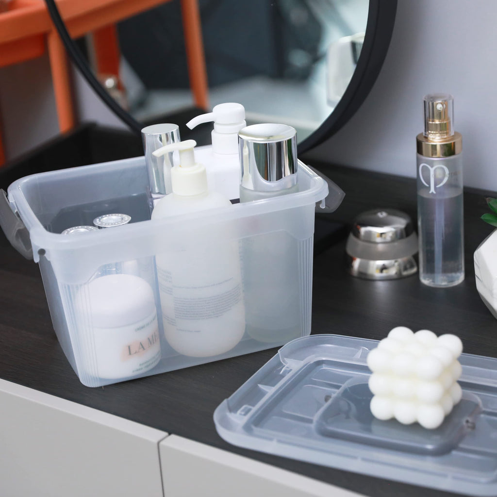 Citylife 6-Pack Clear Plastic Storage Boxes with Lids & Handles, 5L