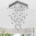 Bestier Modern Crystal Raindrop Chandelier | Flush Mount LED Ceiling Light