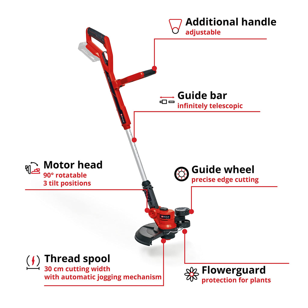 Einhell 18V Cordless Grass Strimmer | 30cm Lawn Edger | GE-CT 18/30