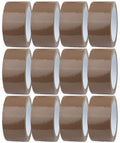 Crimson Starfish Brown Packaging Tape - 12 Rolls (48mm x 66m) for Moving