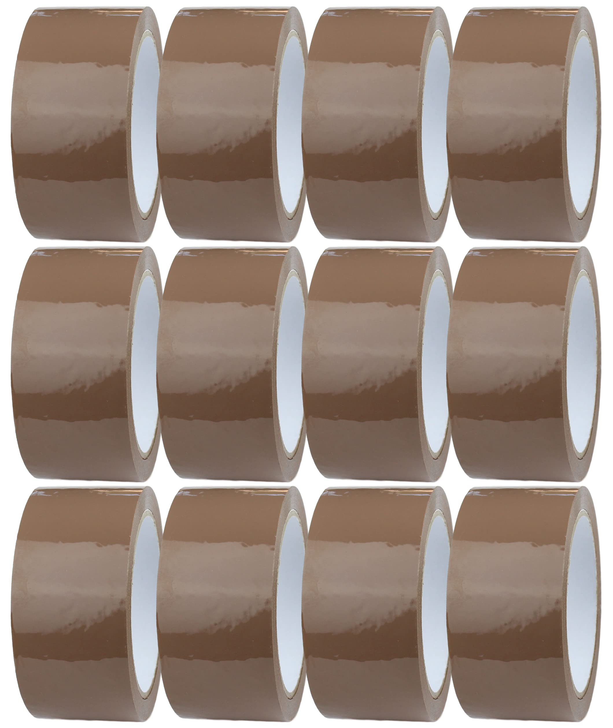 Crimson Starfish Brown Packaging Tape - 12 Rolls (48mm x 66m) for Moving